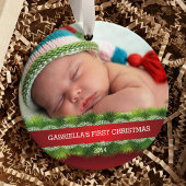 Mooie Baby's Eerste Kerstfoto Ornament