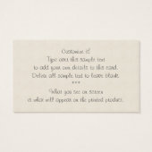 Mooie Baby's Kiss  Illustratie Visitekaartje (Achterkant)