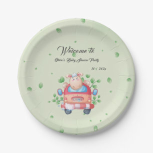 Mooie babyschaap babyshower papieren bord