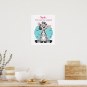 Mooie babyschapkunst, naam en bericht van het kind poster (Keuken)