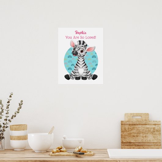 Mooie babyschapkunst, naam en boodschap van het ki poster (Keuken)