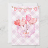 Mooie babyshower uitnodiging template - Blauw & Ro (Achterkant)