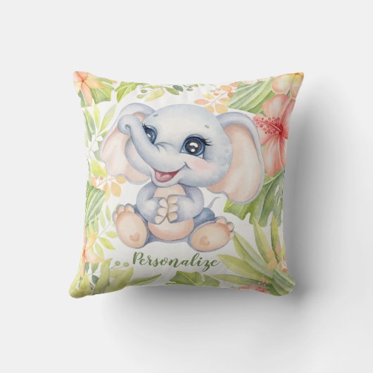 Mooie babysier olifant kinderkamer decor kussen (Achterkant)
