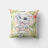 Mooie babysierdecoratie voor olifantjes kussen (Voorkant)