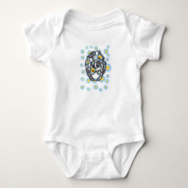 Mooie babyskonk met blauwe bloemen baby romper