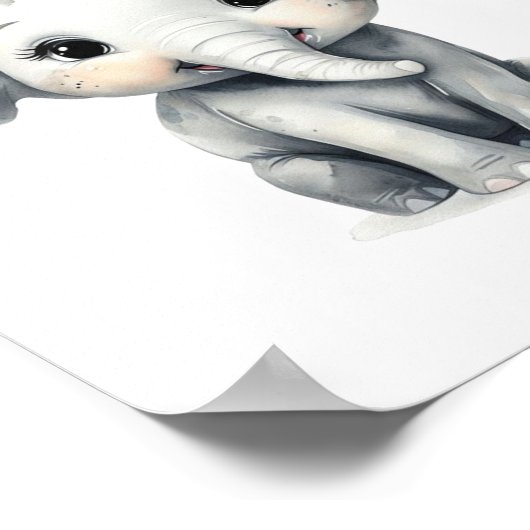 Mooie babyslaapkamermuurprint olifant Jungle thema Poster (Hoek)