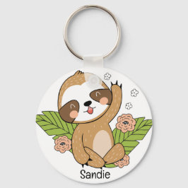 Mooie babyslooth Aangepaste naam     Sleutelhanger