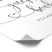 Mooie babyspeelgoedbeer eucalyptus babyshower gast poster (Hoek)