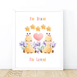 Mooie babyspeelposter | Ik ben dapper - Ik word be Poster