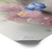 Mooie babyspeen waterverf lente bloemen poster (Hoek)