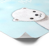 Mooie babysposter met ijsbeer in pastelkleuren voo poster (Hoek)