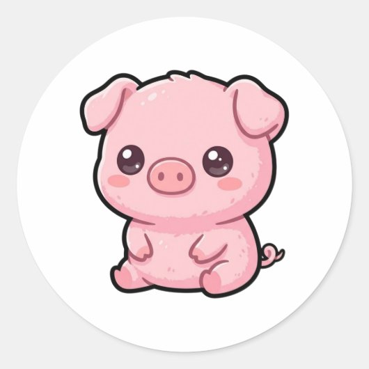 Mooie Babyvarken Klassieke Sticker (Voorkant)