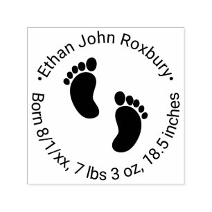 Mooie Babyvoetjes Geboorteaankondiging Details Zelfinktende Stempel