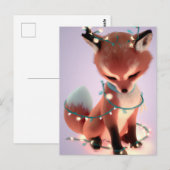 Mooie babyvos met sprookjeslichtjes ansichtkaart briefkaart (Voorkant / Achterkant)