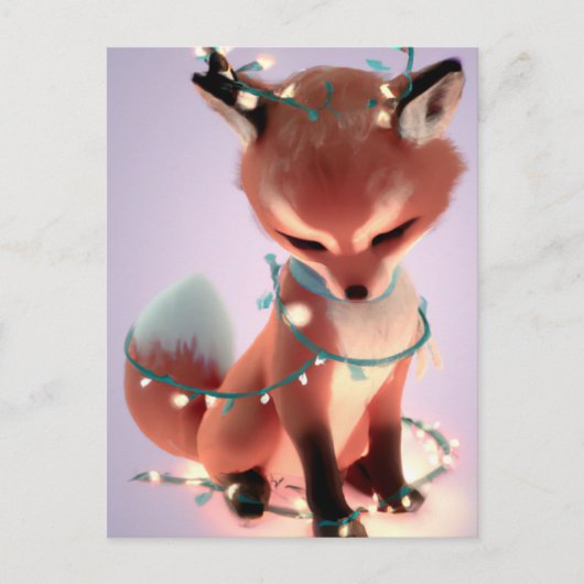 Mooie babyvos met sprookjeslichtjes ansichtkaart briefkaart (Voorkant)