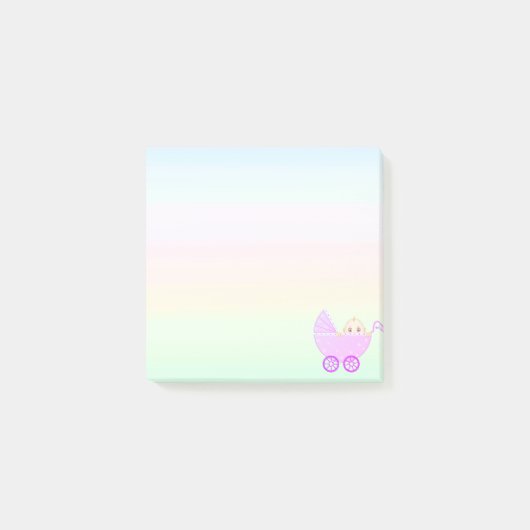 Mooie babywagen post-it® notes (Voorkant)