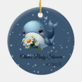 Mooie babywalvis baby shower versiering keramisch ornament (Achterkant)