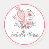 Mooie Bak Taart Gepersonaliseerd  Ronde Sticker (Voorkant)
