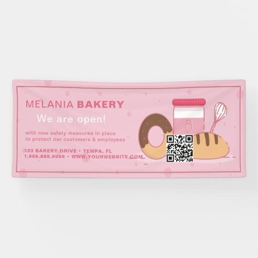 Mooie Bakkerij Banners met QR Code || (Horizontaal)