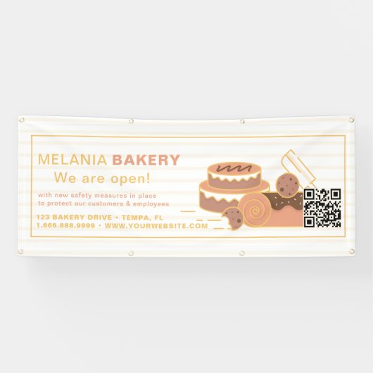 Mooie Bakkerij Banners met QR Code | (Horizontaal)