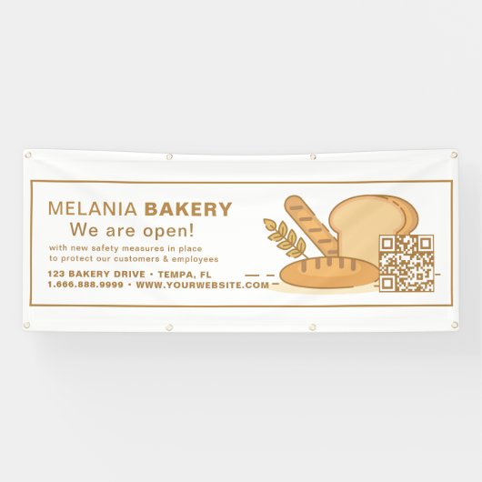 Mooie Bakkerij Banners met QR Code | (Horizontaal)