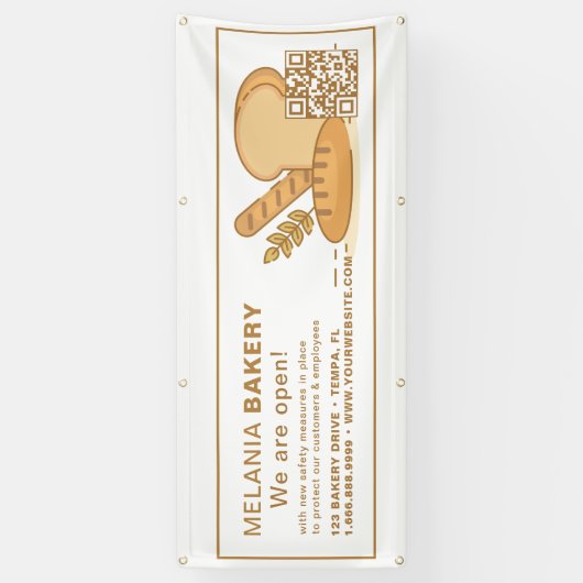 Mooie Bakkerij Banners met QR Code | (Verticaal)