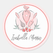 Mooie Bakpastry Gepersonaliseerd Ronde Sticker (Voorkant)