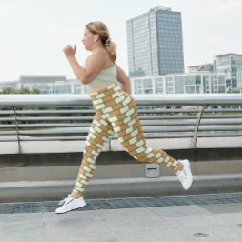 Mooie baksteenpatroon yoga-workoutleggings leggings