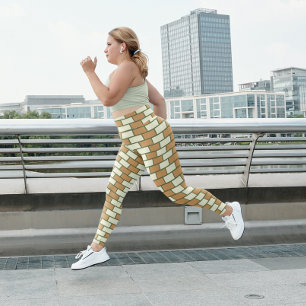 Mooie baksteenpatroon yoga-workoutleggings leggings