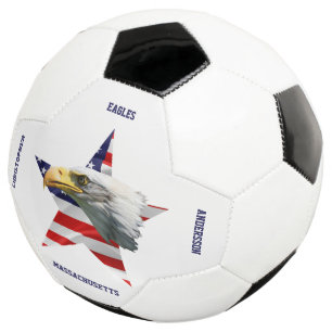 Mooie Bald Eagle, de Amerikaanse vlag, Star Voetbal