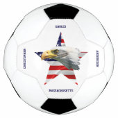 Mooie Bald Eagle, de Amerikaanse vlag, Star Voetbal (Voorkant)