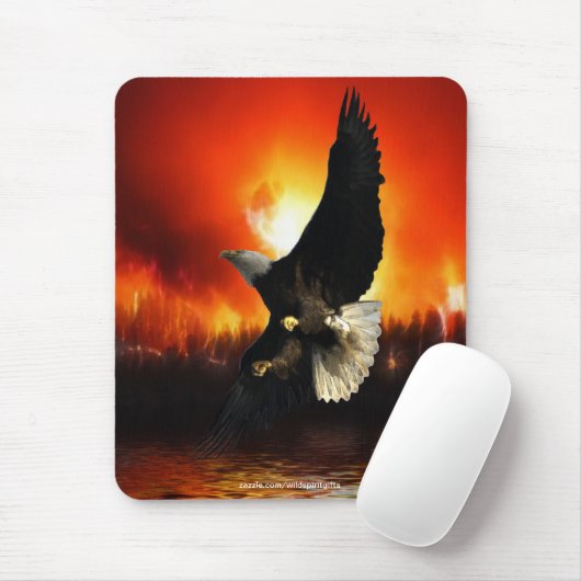 MOOIE BALD EAGLE & FOREST FIRE Mousepad Muismat (Met muis)
