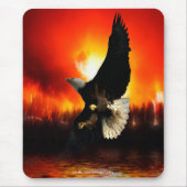 MOOIE BALD EAGLE & FOREST FIRE Mousepad Muismat (Voorkant)