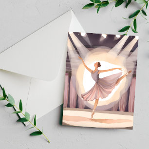 Mooie Ballerina Ballet Dans Aquarel Kaart