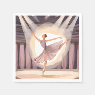 Mooie Ballerina Ballet Kunst Dans Aquarel Servet