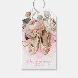 Mooie Ballerina Dancer Roze Waterverf Cadeaulabel