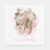 Mooie Ballerina Dancer Roze Waterverf Servet (Voorkant)