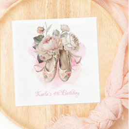 Mooie Ballerina Dancer Roze Waterverf Servet