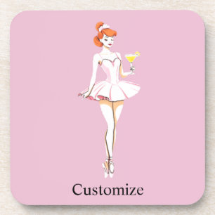 Mooie Ballerina die poseert met Martini Thunder_Co Bier Onderzetter