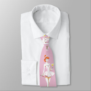 Mooie Ballerina die poseert met Martini Thunder_Co Stropdas