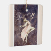 Mooie Ballerina en Butterflies Roze Kerstmis Keramisch Ornament (Rechts)