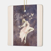 Mooie Ballerina en Butterflies Roze Kerstmis Keramisch Ornament (Links)