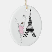 Mooie Ballerina en Eiffel Tower Dance Ballet Keramisch Ornament (Rechts)