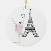 Mooie Ballerina en Eiffel Tower Dance Ballet Keramisch Ornament (Voorkant)