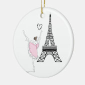 Mooie Ballerina en Eiffel Tower Dance Ballet Keramisch Ornament (Links)