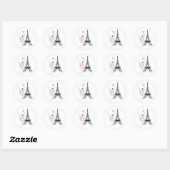 Mooie Ballerina en Eiffel Tower Dance Ballet Ronde Sticker (Vel)