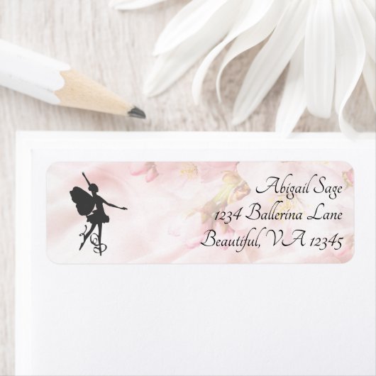 Mooie Ballerina en Flowers Live Love Dance Etiket (Insitu)