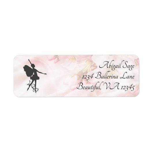 Mooie Ballerina en Flowers Live Love Dance Etiket (Voorkant)