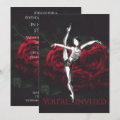 Mooie Ballerina en Rozen Ballet Birthday Kaart (Voorkant / Achterkant)