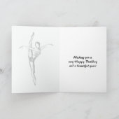 Mooie Ballerina en Rozen Ballet Verjaardag Kaart (Binnen)